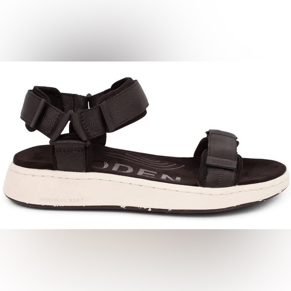 WODEN Line Black Scandinavian Natural Soft Recycled Material Comfort Sandals 39 - Picture 1 of 11
